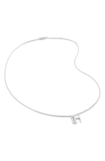 Shop Monica Vinader Initial Pendant Necklace In Sterling Silver - H