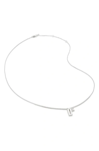 Shop Monica Vinader Initial Pendant Necklace In Sterling Silver - F