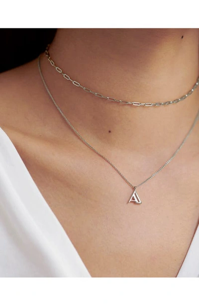 Monica Vinader Initial Pendant Necklace In Sterling Silver - A