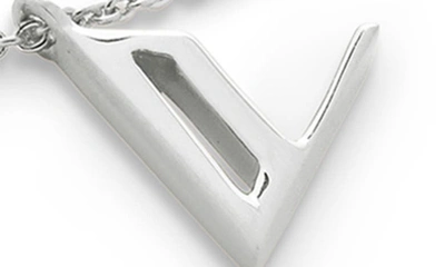 Monica Vinader Initial Pendant Necklace In Sterling Silver - V
