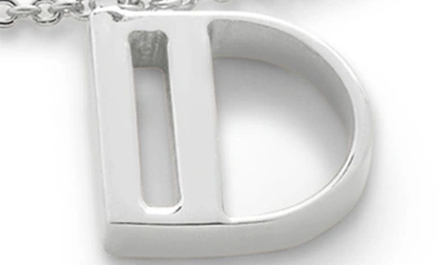 Shop Monica Vinader Initial Pendant Necklace In Sterling Silver - D