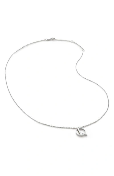 Shop Monica Vinader Initial Pendant Necklace In Sterling Silver - Q