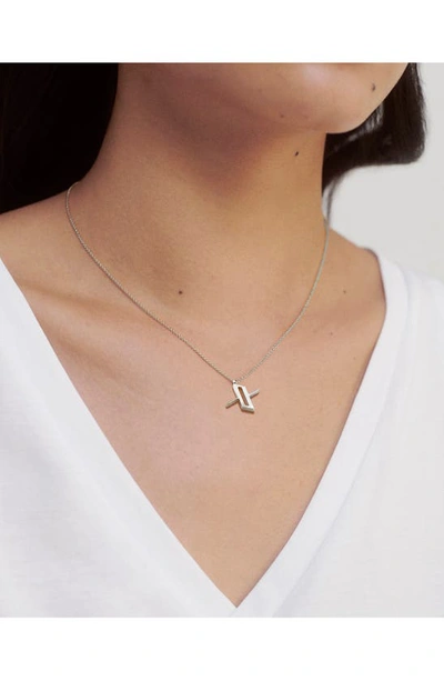 Shop Monica Vinader Initial Pendant Necklace In Sterling Silver - X