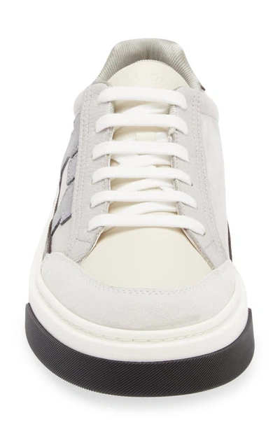 Ferragamo Leather Cassina Sneakers Multicolor Sole Contrasting In Bianco 511 Mascarpone Cloud