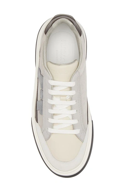 Ferragamo Leather Cassina Sneakers Multicolor Sole Contrasting In Bianco 511 Mascarpone Cloud
