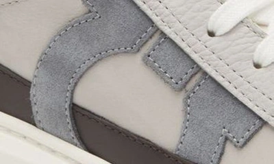 Ferragamo Leather Cassina Sneakers Multicolor Sole Contrasting In Bianco 511 Mascarpone Cloud