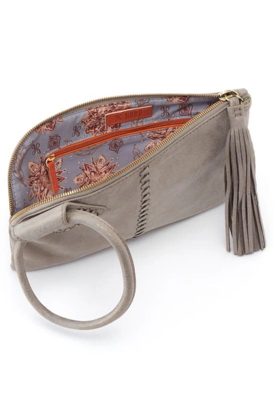 Shop Hobo Sable Leather Clutch In Granite Gold