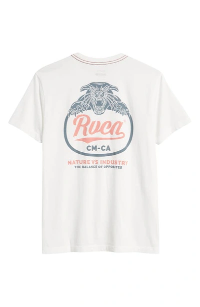 Shop Rvca Pantero Graphic T-shirt In Antique White