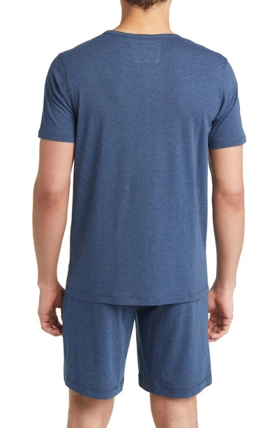 Shop Daniel Buchler Henley Pajama T-shirt In Dark Denim