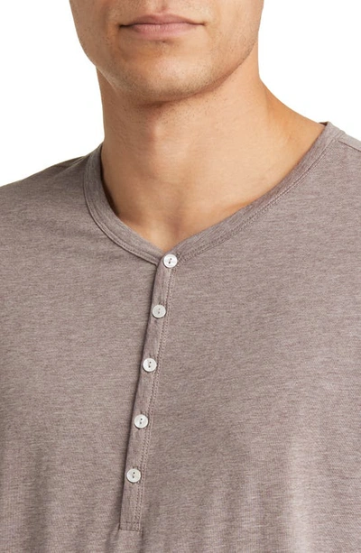 Shop Daniel Buchler Henley Pajama T-shirt In Coffee