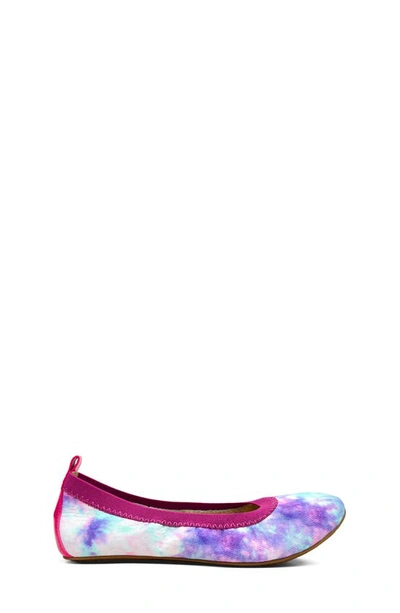 Shop Yosi Samra Kids' Miss Samara Tie Dye Ballet Flat In Pink Multi