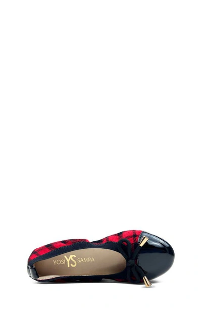 Yosi Samra Kids' Miss Samantha Cap Toe Ballet Flat In Red Plaid