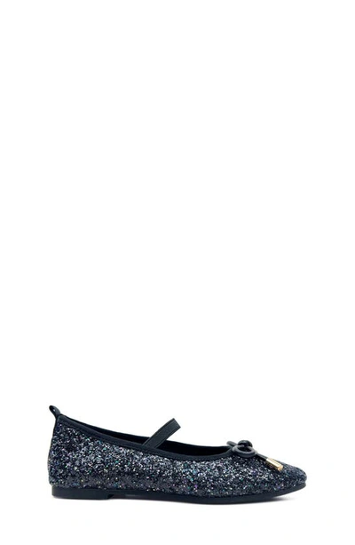 Shop Yosi Samra Kids' Miss Emma Glitter Flat In Black Glitter