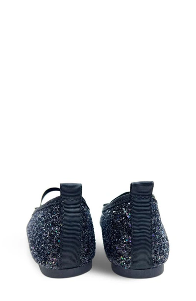 Shop Yosi Samra Kids' Miss Emma Glitter Flat In Black Glitter