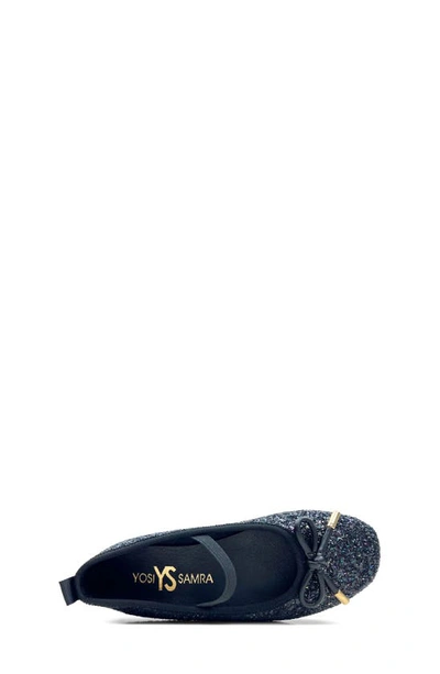 Shop Yosi Samra Kids' Miss Emma Glitter Flat In Black Glitter