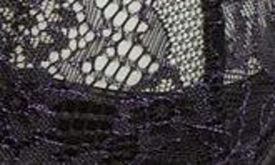 Oh La La Cheri Demi Cutout Underwire Bra, G-string & Garter Belt Set In Black/ Heliotrope
