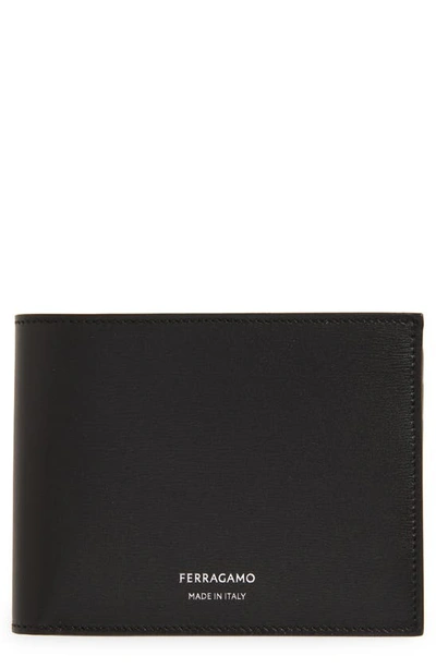 Ferragamo Black Leather Wallet In Nero