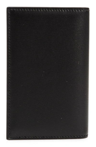 Shop Ferragamo Vertical Bifold Leather Card Holder In Nero