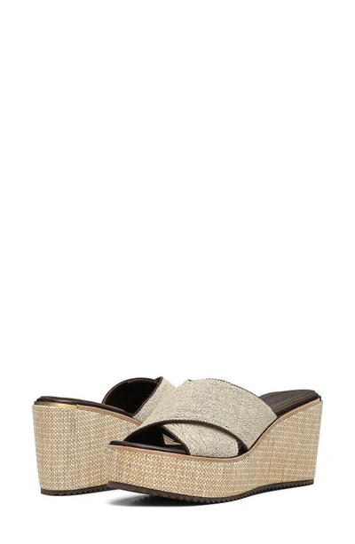 Donald Pliner Ideal Platform Wedge Sandal In Dark Brown