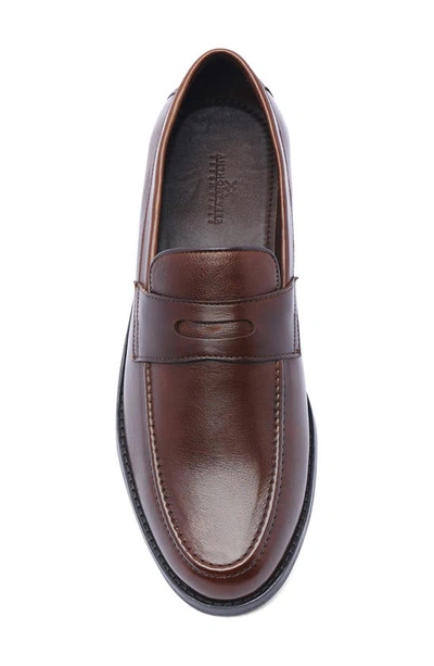 Shop Anthony Veer Sherman Penny Loafer In Chocolate Brown