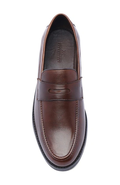 Anthony Veer Men's Sherman Penny Loafer Slip-on Leather Shoe Men's Shoes In Chocolate Brown