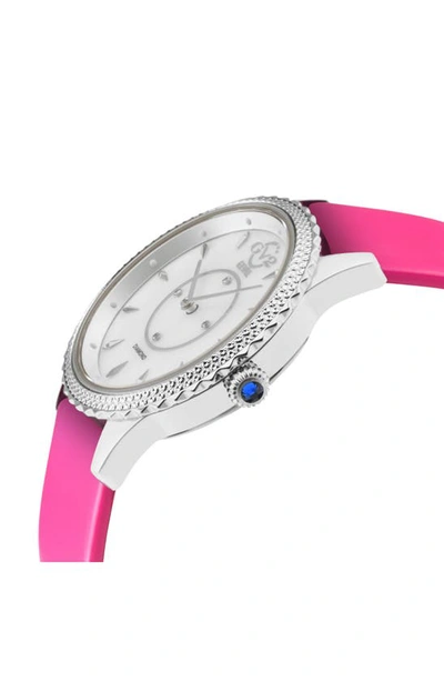 Shop Gv2 Siena Leather Strap Diamond Watch, 38mm In Pink