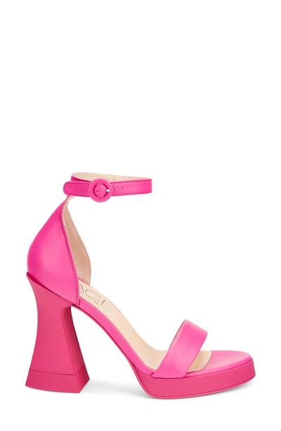 Shop Agl Attilio Giusti Leombruni Janis Block Heel Platform Sandal In Flamingo