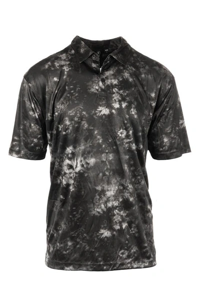 Shop Burnside Burn Golf Polo In Black Tie Dye