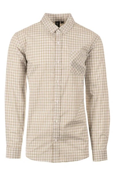 Shop Burnside Plaid Stretch Poplin Button-down Shirt In Grey/white Gingham