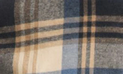 Burnside Plaid Flannel Shirt In Blue/ Ecru