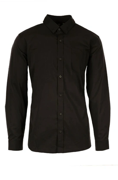 Shop Burnside Solid Stretch Poplin Button-down Shirt In Steel