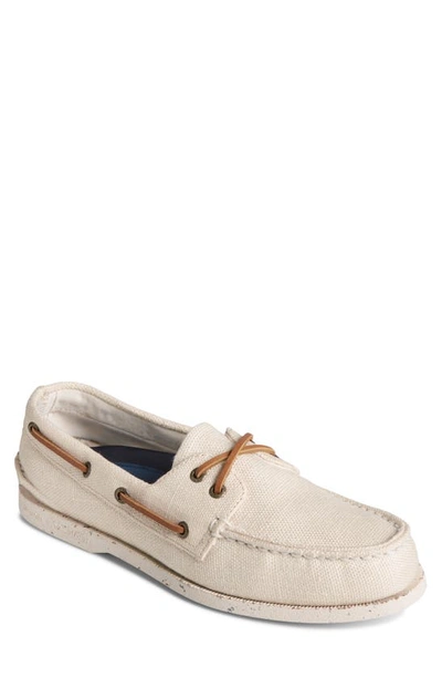Shop Sperry Authentic Original 2-eye Seacycled Boat Shoe In Cream