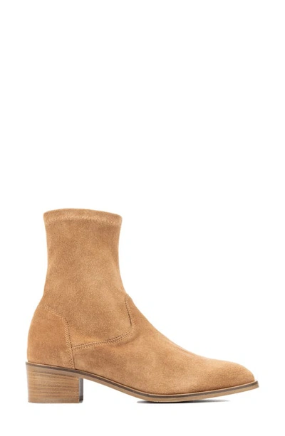 Aquatalia Renza Block Heel Zip Bootie In Whiskey