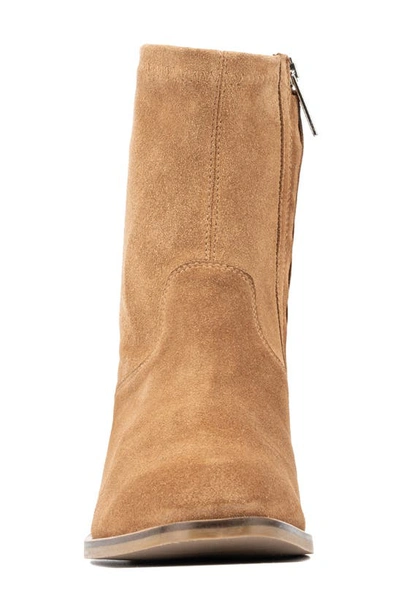 Aquatalia Renza Block Heel Zip Bootie In Whiskey