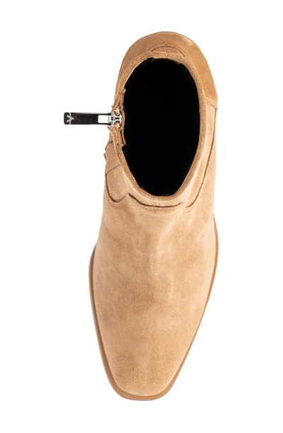 Aquatalia Renza Block Heel Zip Bootie In Whiskey
