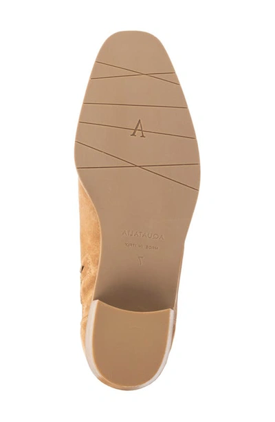 Aquatalia Renza Block Heel Zip Bootie In Whiskey
