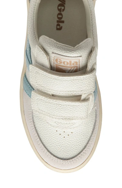 Shop Gola Kids' Grandslam Trident Strap Sneaker In White/ Powder Blue/ Blossom