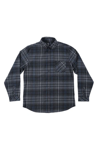 Shop Burnside Plaid Flannel Long Sleeve Button-up Shirt In Charcoal