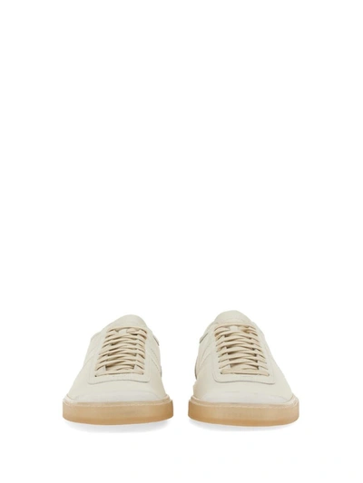 Shop Lemaire Leather Lace-up Sneakers In White