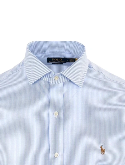 Shop Ralph Lauren Shirts In 6011a Light Blue/white
