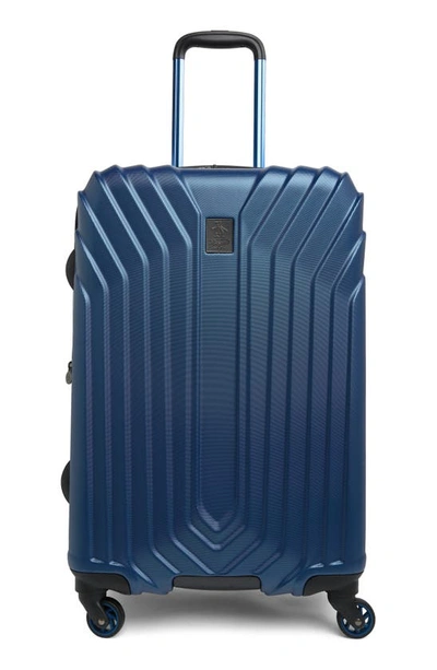 Shop Original Penguin Blake Collection 25" Hardshell Spinner Suitcase In Metallic Blue