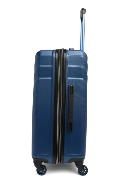 Shop Original Penguin Blake Collection 25" Hardshell Spinner Suitcase In Metallic Blue