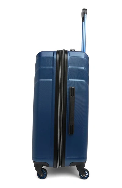 Original Penguin Blake Collection 25" Hardshell Spinner Suitcase In Metallic Blue