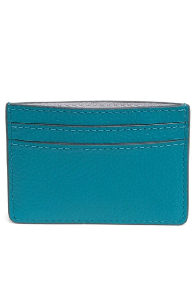 Shop Marc Jacobs Leather Card Case In Harbor Blue