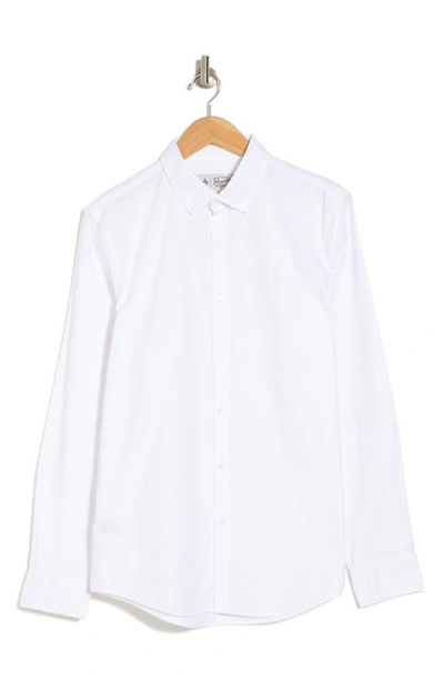 Shop Original Penguin Cotton Long Sleeve Button-up Shirt In Bright White