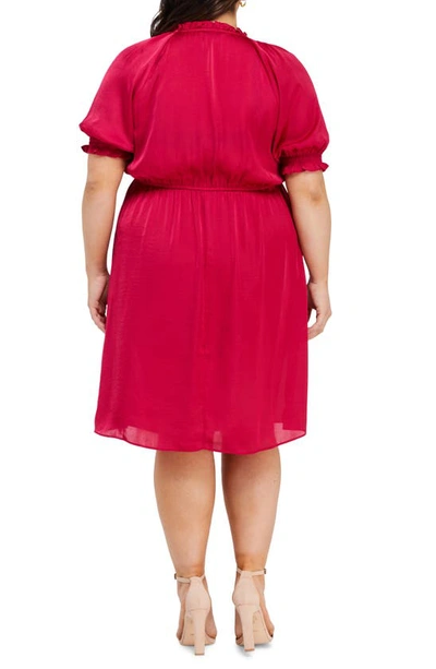 Shop Estelle Juliette Satin Dress In Raspberry