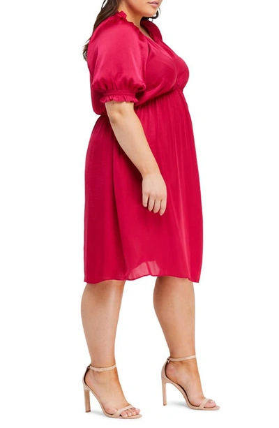 Shop Estelle Juliette Satin Dress In Raspberry