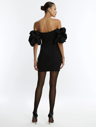 Shop Bcbgmaxazria Bryony Off-the-shoulder Mini Dress In Black