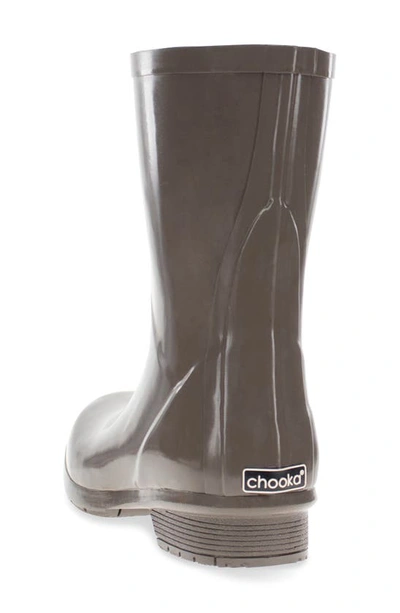 Chooka Polished Mid Rain Boot In Dark Taupe