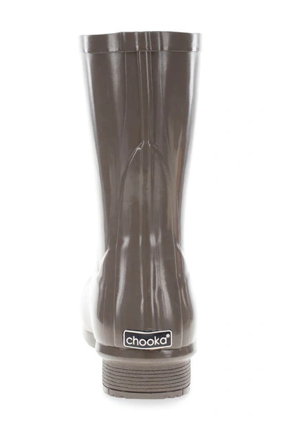 Chooka Polished Mid Rain Boot In Dark Taupe